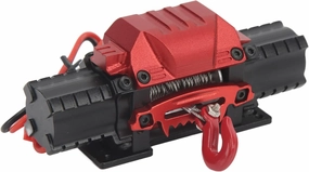 RC Car Winch, Professional Aluminium Alloy High Simulation RC Climbing Car Dual Motor Power Winch for Cars(Pure Black)