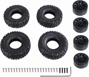 RC Spare Part for MN 1/12 for MN82 LC79 for MN78 D90 D91 D96 99S 99SV2 for WPL 1/16 C14 C24 C34 C44 B14 B16 B36 Rc Car Clip Type Tire Soft Tire Skin Parts(Black)