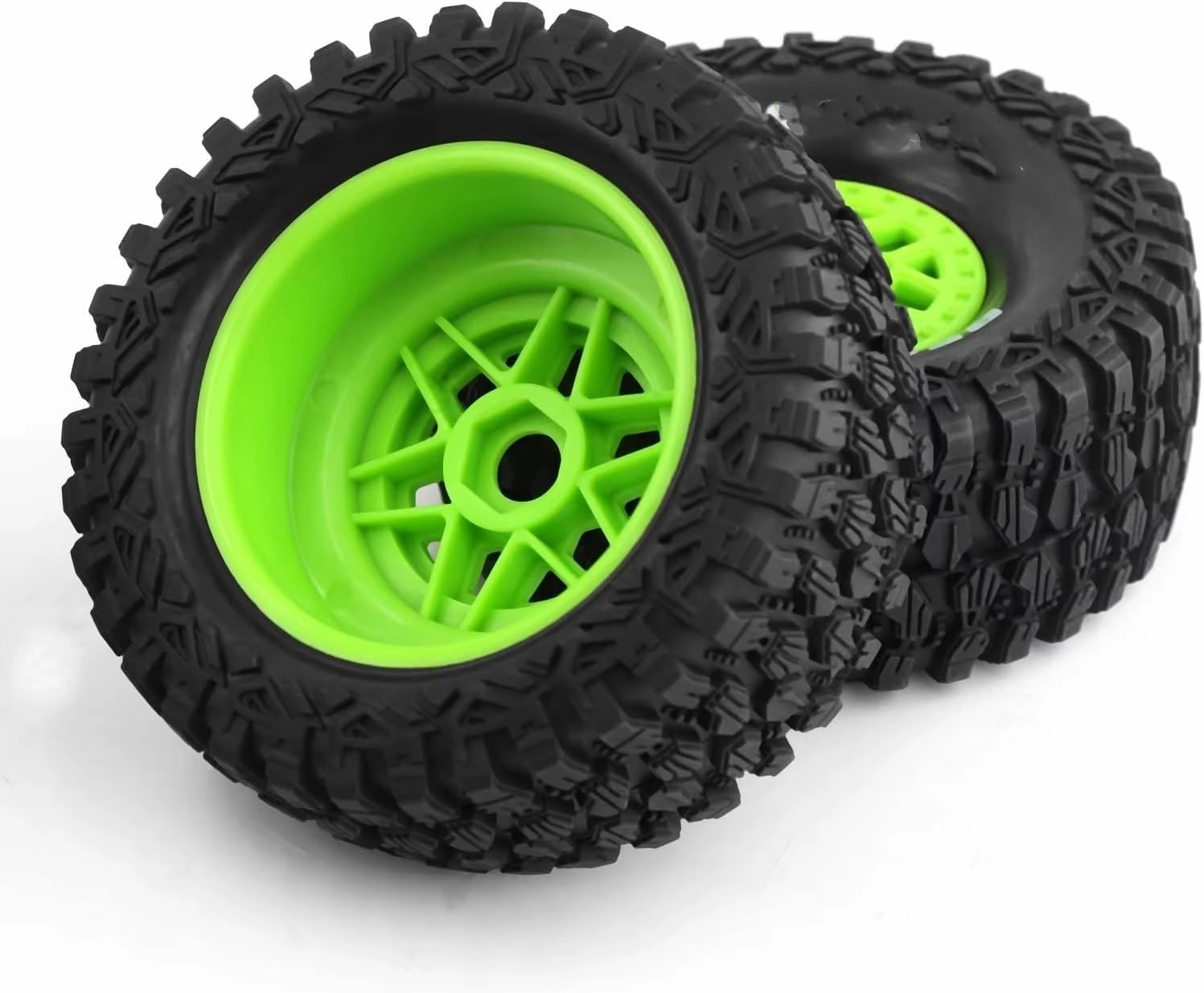 RC Wheel Tire Compatible with ARRMA for Mojave for TRAXXAS 1/7 RC Car for Desert Short Course Truck Off-Road for Buggy 135mm Tire 17mm Wheel Hex(Green)