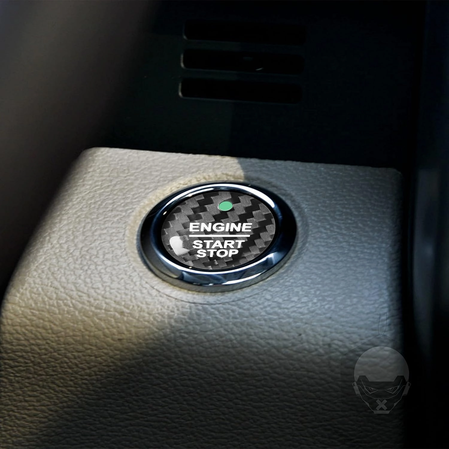 Real Quality Soft Carbon Fiber Car Engine Start Stop Button Ignition Switch Cover Decal Premium Sticker Accessories Compatible with Ford Mondeo/Fusion 2013 2014 2015 2016 2017 2018 2019 Black
