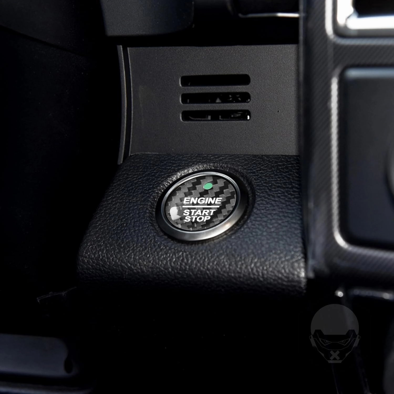 Real Quality Soft Carbon Fiber Car Engine Start Stop Button Ignition Switch Cover Decal Premium Sticker Accessories Compatible with Ford Mondeo/Fusion 2013 2014 2015 2016 2017 2018 2019 Black