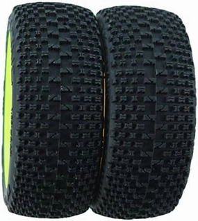 Redcat Racing Wow Racing Soft Compound Pre Mount Rectangles Vehicle Tiers, Green