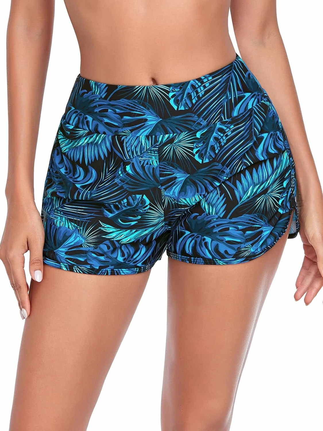 RELLECIGA Women's Board Shorts High Waisted Tummy Control Built-in Swim Shorts