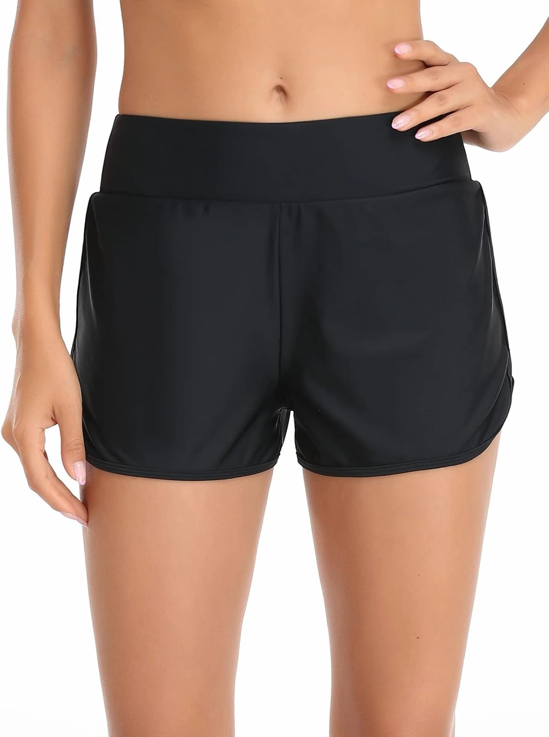 RELLECIGA Women's Board Shorts High Waisted Tummy Control Built-in Swim Shorts