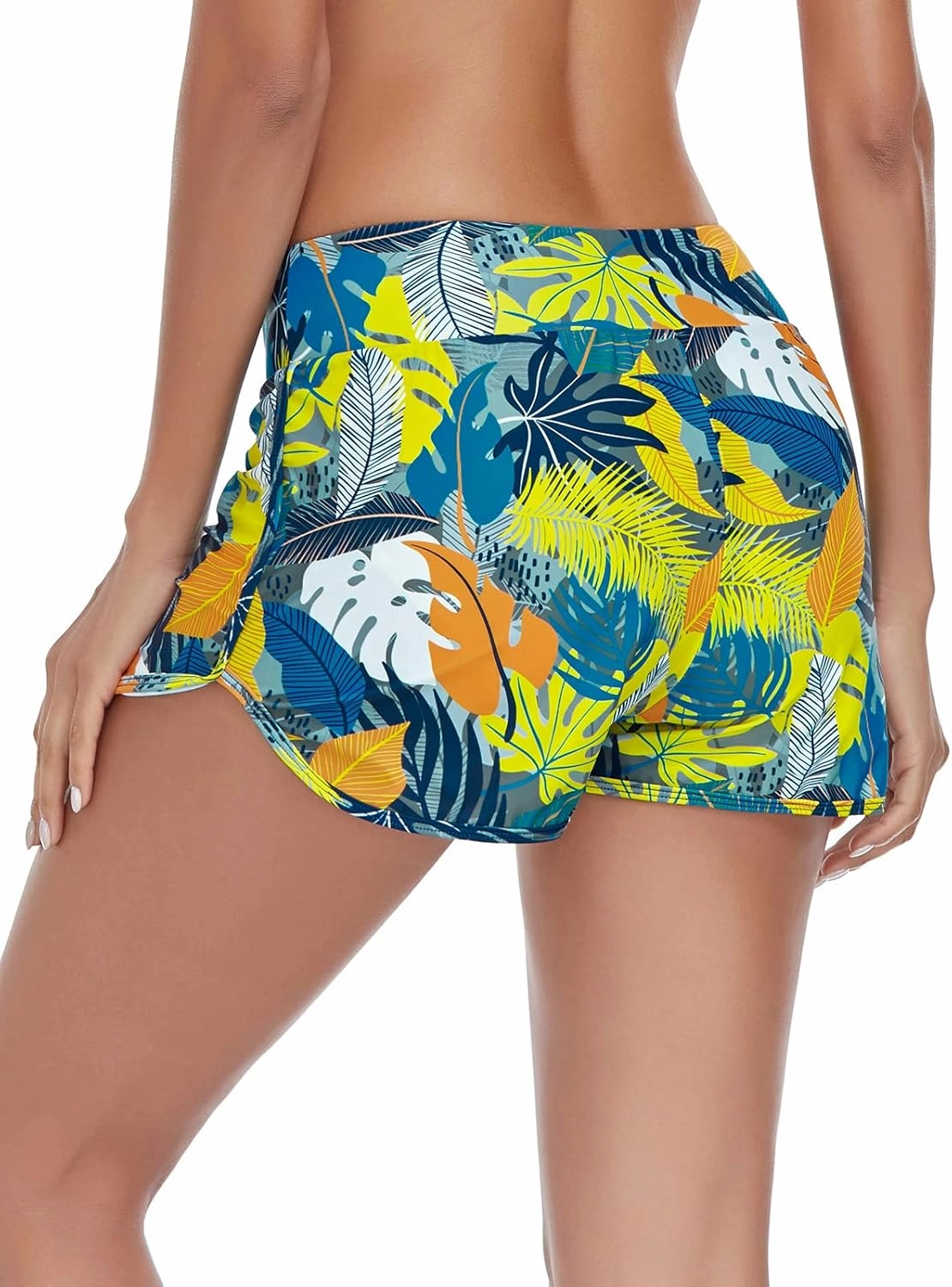 RELLECIGA Women's Board Shorts High Waisted Tummy Control Built-in Swim Shorts
