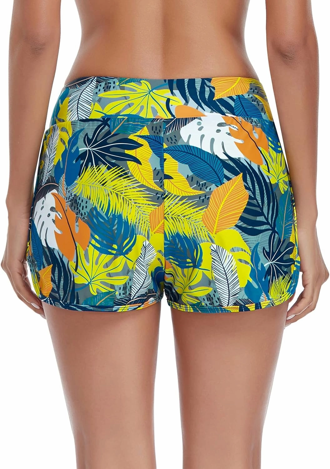 RELLECIGA Women's Board Shorts High Waisted Tummy Control Built-in Swim Shorts