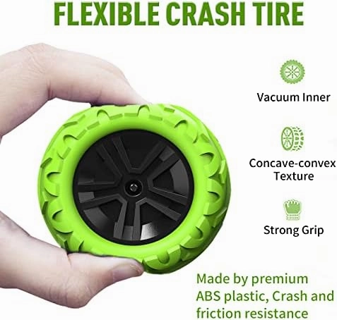 Remote Control Car for Kids 3-12 Years Old, Birthday Gift Toy for Boys Age 4 5 6 7 8, RC Car Stunt with Light 4WD Double Side Racing Vehicle 360° Flips Offroad Indoor Outdoor Sand Grass Garden Green