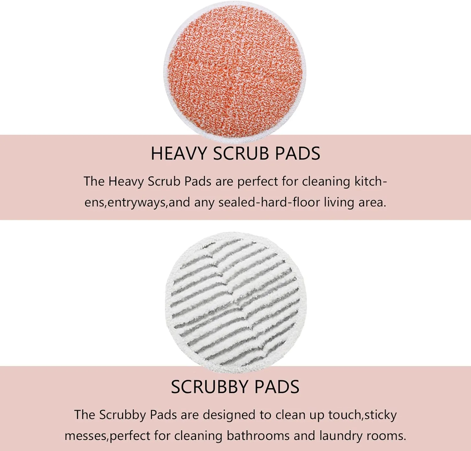 Replacement Pads for Bissell Spinwave Mop: 10 Pads for Bissell Spinwave,Spin Wave,Crosswave Expert/Pet/Cordless Hard Floor 2124 20393 2039a 20399 2039w 23159 23157 Spin Mop Cleaner Scrub Scrubber Pads