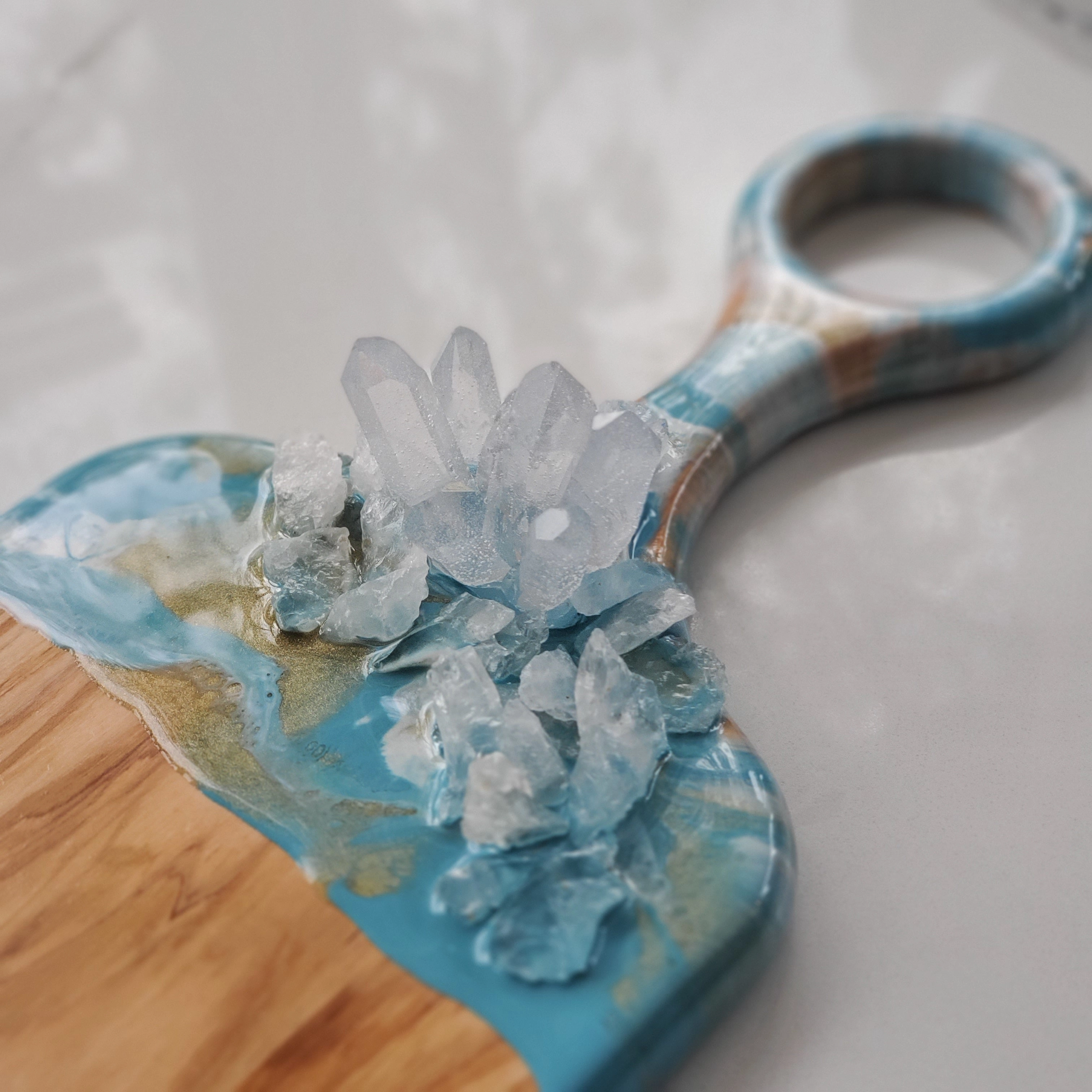 Resin Charcuterie Board - Blue & Gold