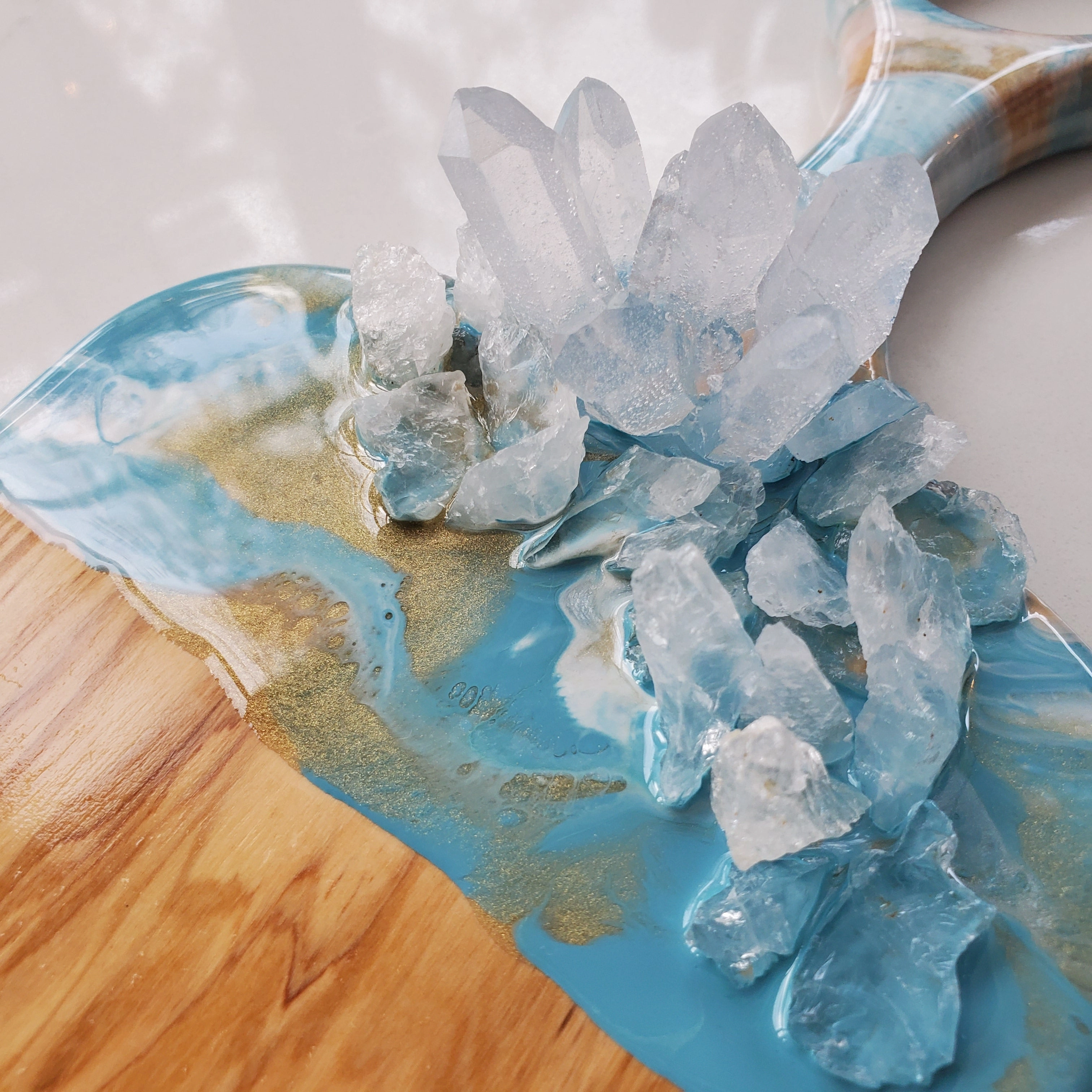 Resin Charcuterie Board - Blue & Gold