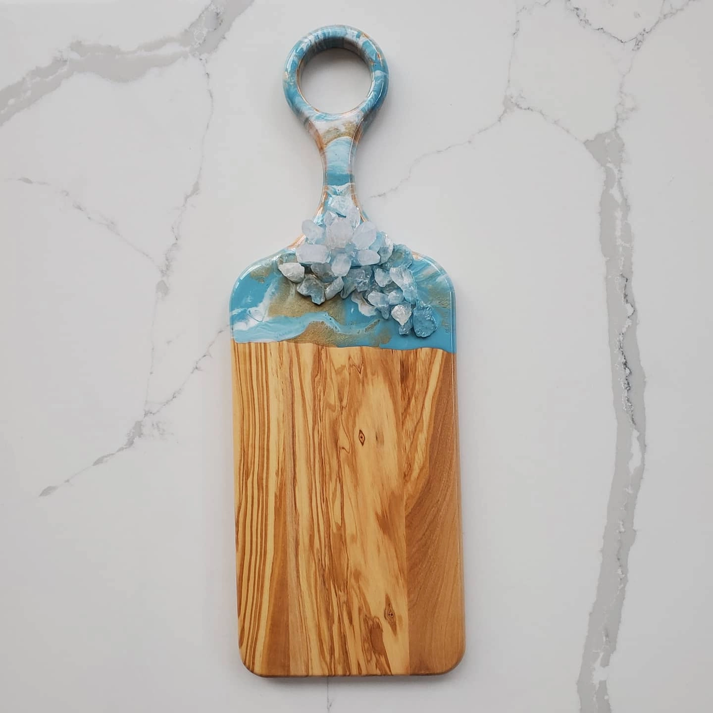 Resin Charcuterie Board - Blue & Gold