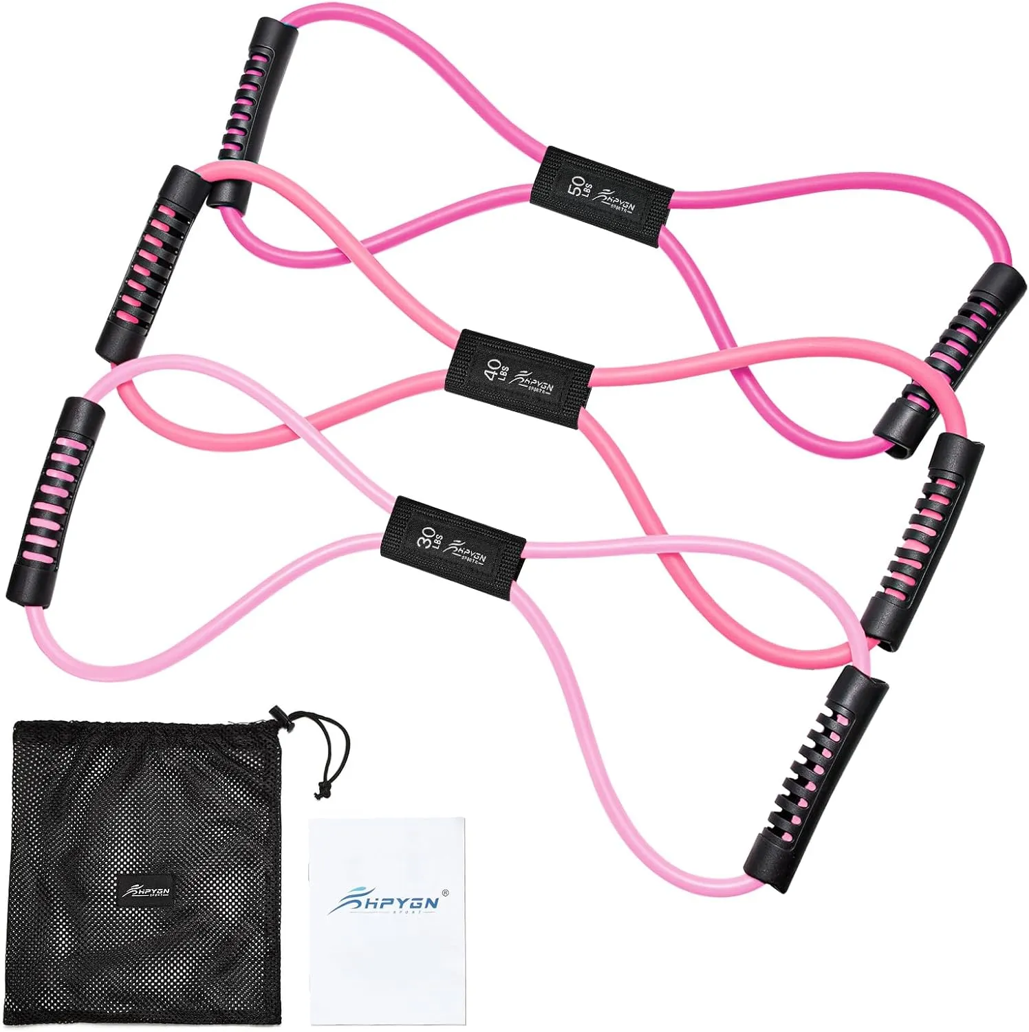 Resistance Bands, Figure 8 Exercise Bands for Women Men, 8 Shaped Resistance Bands for Arms, Chest Expander, Yoga Gym Fitness Pulling Rope 8 Word Elastic for Exercise Muscle Training Tubing