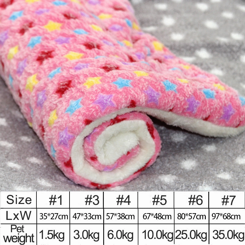 Reusable Bed Pet Cat Bed Dog Bed Thickened Pet Soft Fleece Pad Blanket Bed Mat Cushion Home Portable Washable Rug Keep Warm