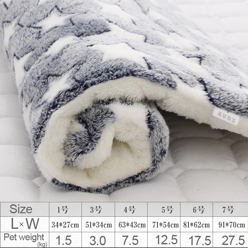 Reusable Bed Pet Cat Bed Dog Bed Thickened Pet Soft Fleece Pad Blanket Bed Mat Cushion Home Portable Washable Rug Keep Warm