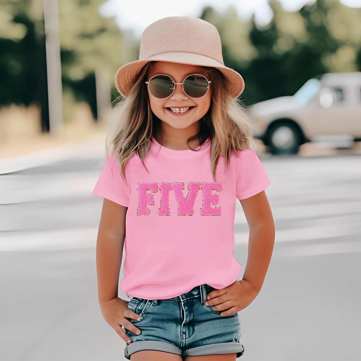 Ritatte Birthday Girl Shirt Kids Girls 5th 6th 7th 8th 9th 10th T-Shirts Sequin Embroidered Party Outfit 5-10 Years