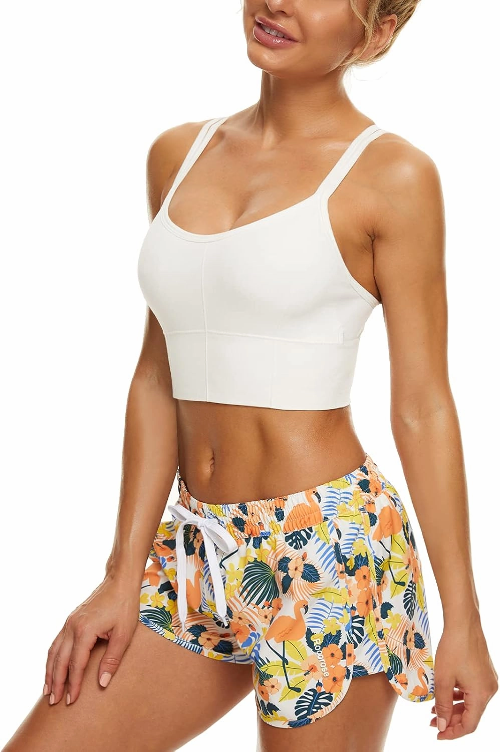 Rocorose Women's Board Shorts Quick Dry Drawstring Sports Summer Bottom Swim Shorts with Pocket