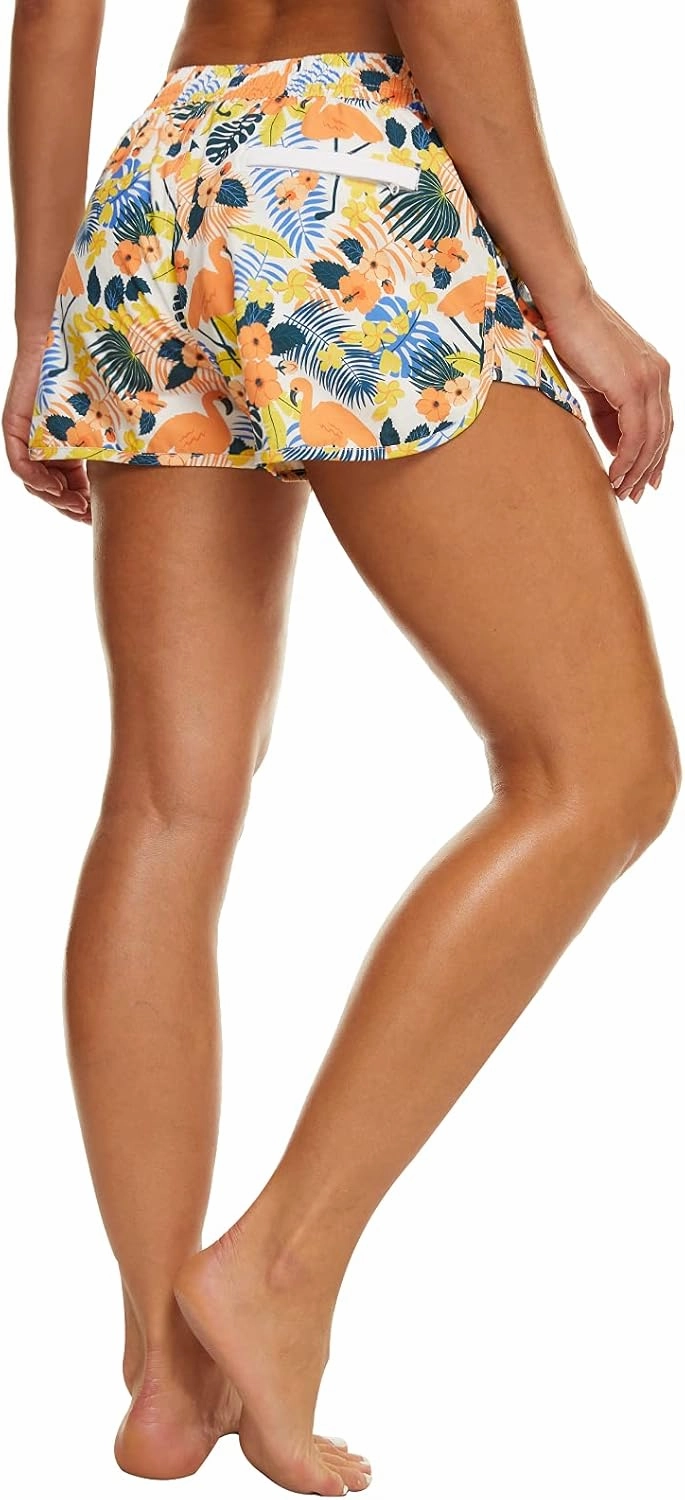 Rocorose Women's Board Shorts Quick Dry Drawstring Sports Summer Bottom Swim Shorts with Pocket