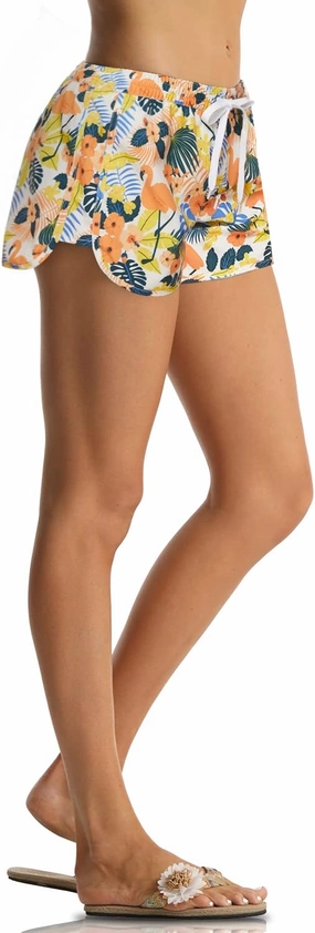Rocorose Women's Board Shorts Quick Dry Drawstring Sports Summer Bottom Swim Shorts with Pocket