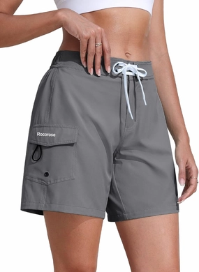 Rocorose Women's Swim Shorts 5" Quick Dry Swimsuit Bottom Summer Beach Board Shorts Trunks with Liner