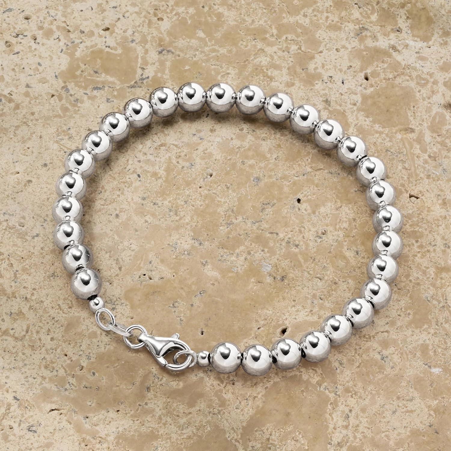 Ross-Simons Italian 6mm Sterling Silver Bead Bracelet