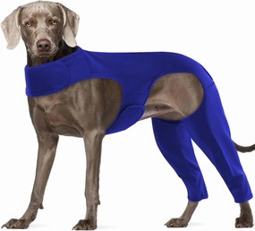 ROZKITCH Dog Surgery Recovery Sleeve Rear Right Left Leg, Pet Prevent Licking Wound Elbow Brace Protector, Dog Recovery Suit Cone Collar Alternative for Sprain ACL CCL Arthritis Joint Care Blue 3XL