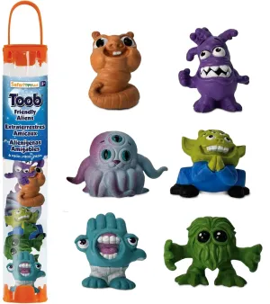 Safari Ltd. Friendly Aliens Designer TOOB - 6 Miniature Alien Figurines - Fun Toy Set for Boys, Girls, and Kids Ages 3 