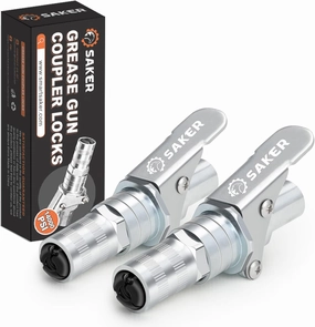 Saker Grease Gun Coupler-Upgrade to 14000 PSI,Duty Quick Release Grease Couplers,Compatible with All Grease Guns 1/8" NPT Fittings (2 PCS)