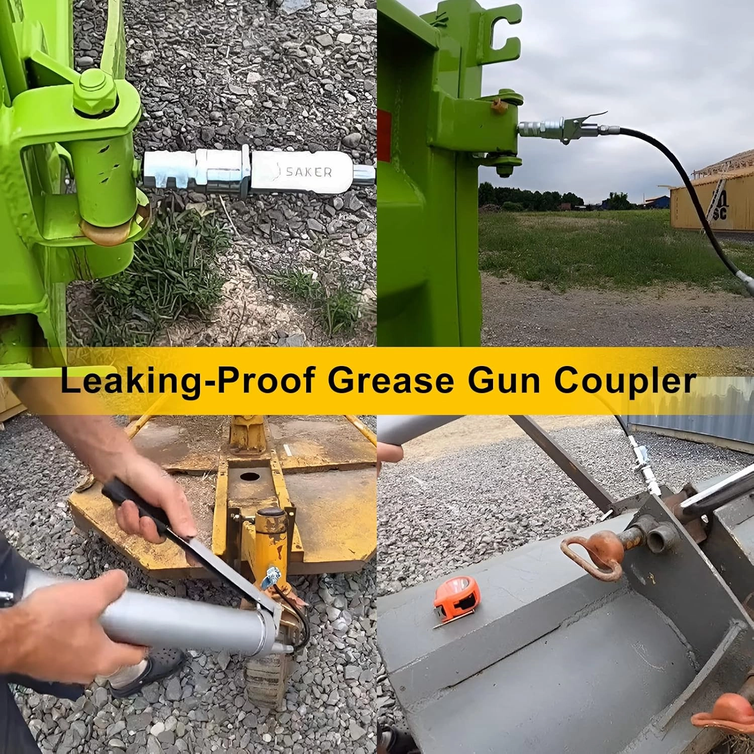 Saker Grease Gun Coupler-Upgrade to 14000 PSI,Duty Quick Release Grease Couplers,Compatible with All Grease Guns 1/8" NPT Fittings (2 PCS)