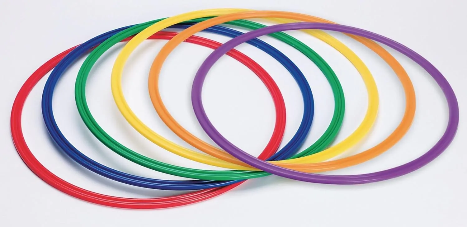 S&S Worldwide 26" Flat Agility Rings/Hoops. Virtually Unbreakable Rings for Hula Hooping or Agility Drills. Super Durable One-Piece Injection Molded Polypropolene.