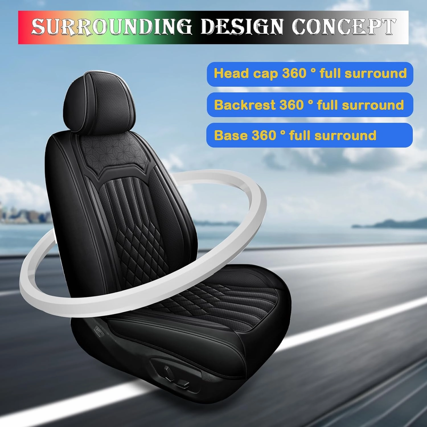 Seat Covers for Chevy Trailblazer 2021-2025 Leather Car Seat Covers Waterproof Soft Seat Cover Protectors Comfort Automotive Seat Covers with Airbag(Black,5 Seats)