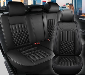 Seat Covers for Chevy Trailblazer 2021-2025 Leather Car Seat Covers Waterproof Soft Seat Cover Protectors Comfort Automotive Seat Covers with Airbag(Black,5 Seats)