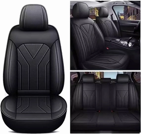 Seat Covers Full Set for Ligier JS50 2000-2024,Leather Seat Covers, Car Seat Covers Full Set 5 Seats, 5D Leather Car Seat Cushion Super Breathable(A)
