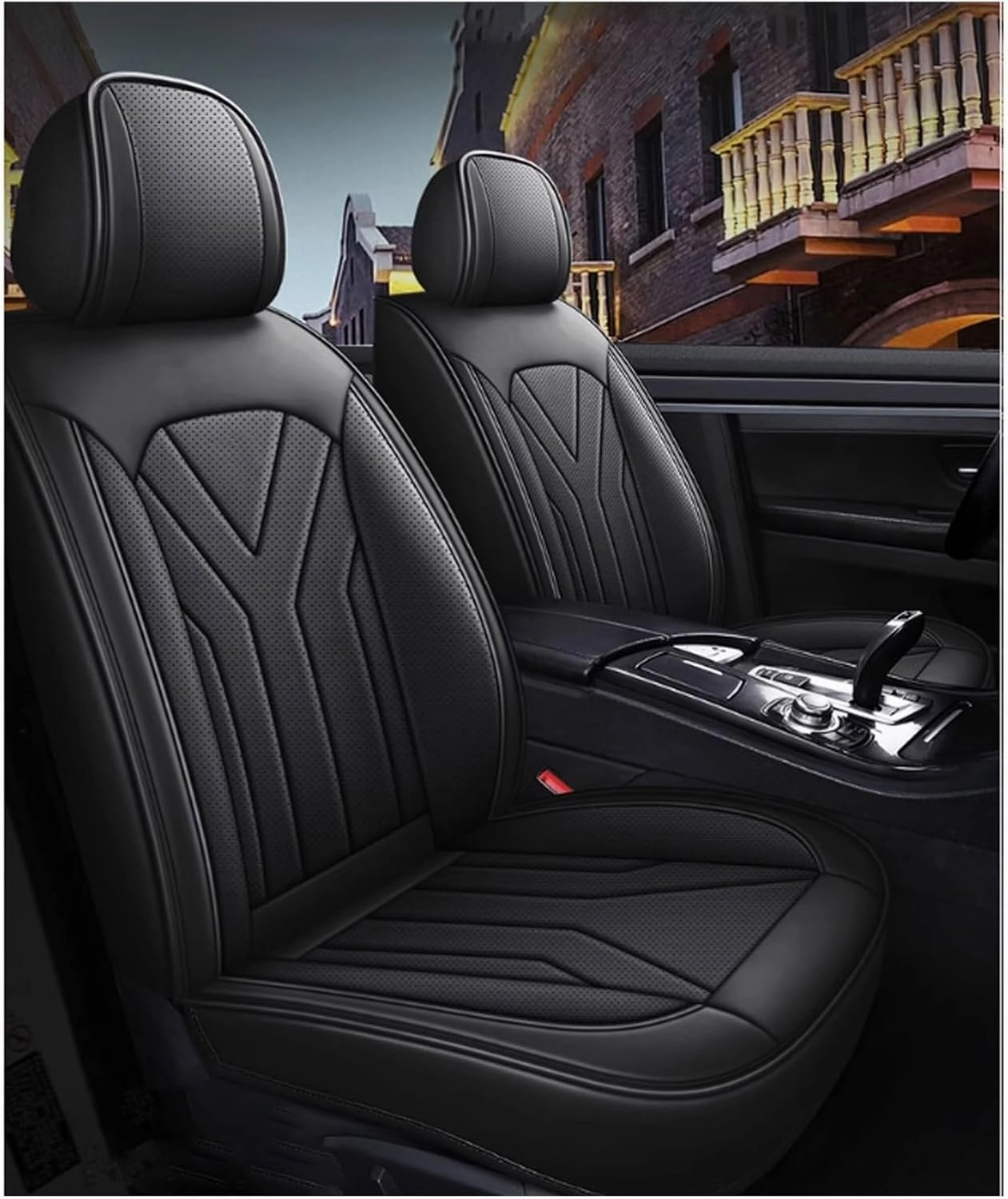 Seat Covers Full Set for Ligier JS50 2000-2024,Leather Seat Covers, Car Seat Covers Full Set 5 Seats, 5D Leather Car Seat Cushion Super Breathable(A)