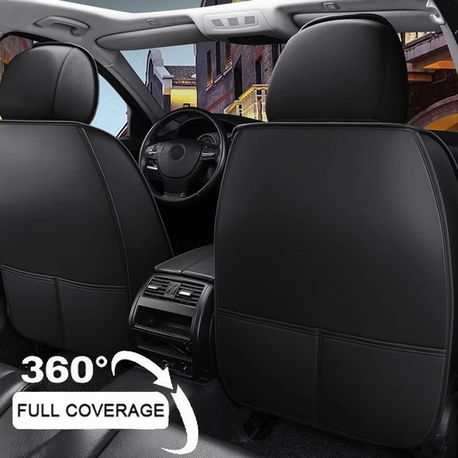 Seat Covers Full Set for Ligier JS50 2000-2024,Leather Seat Covers, Car Seat Covers Full Set 5 Seats, 5D Leather Car Seat Cushion Super Breathable(A)