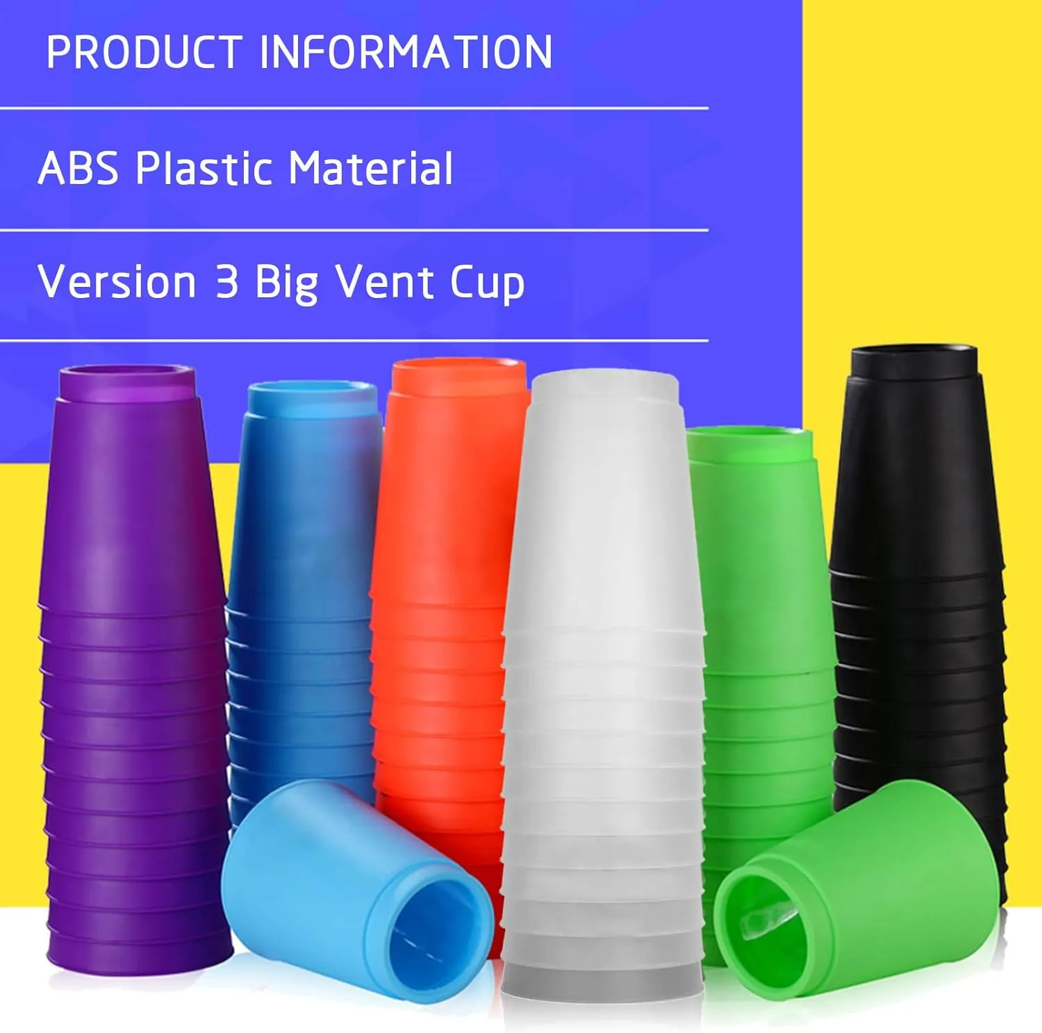 SEISSO Quick Stack Cups, 24PCS Stacking Cups Training Game for School Family Party, Kids Gifts Starter Set of Stacking Cup, Blue & Red