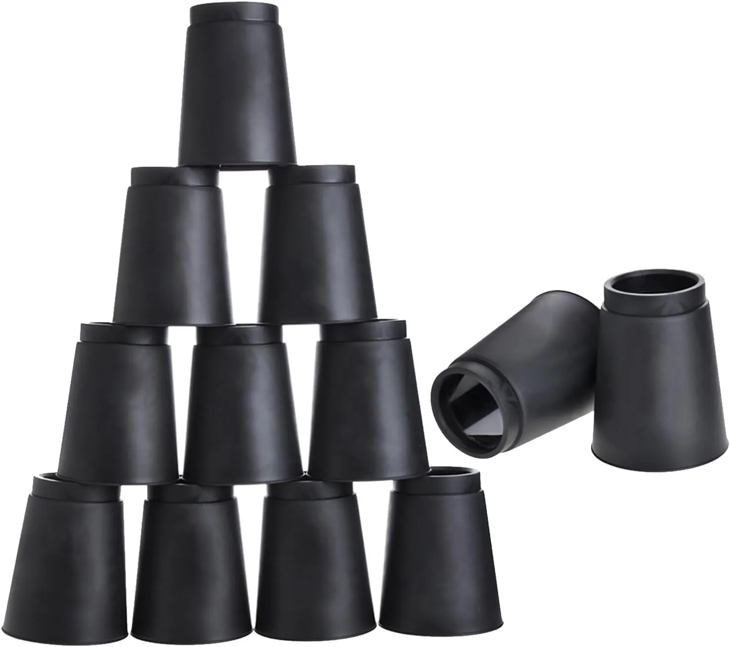 SEISSO Quick Stacks Cups,12PCS Stacking Cup Set,Classic Stack Training Game for Classroom,Great Gift Idea for Boys Girls (Black)