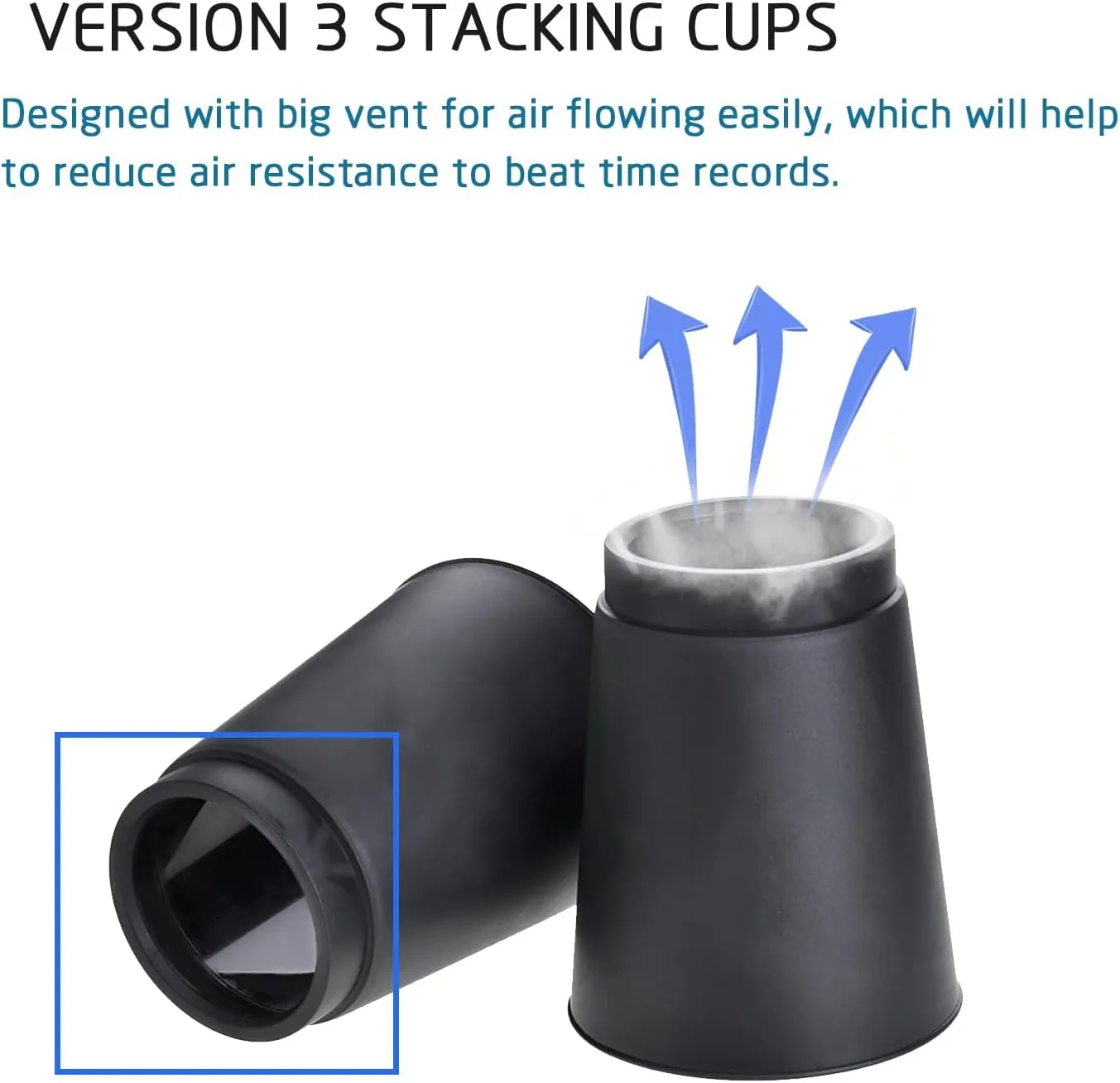 SEISSO Quick Stacks Cups,12PCS Stacking Cup Set,Classic Stack Training Game for Classroom,Great Gift Idea for Boys Girls (Black)
