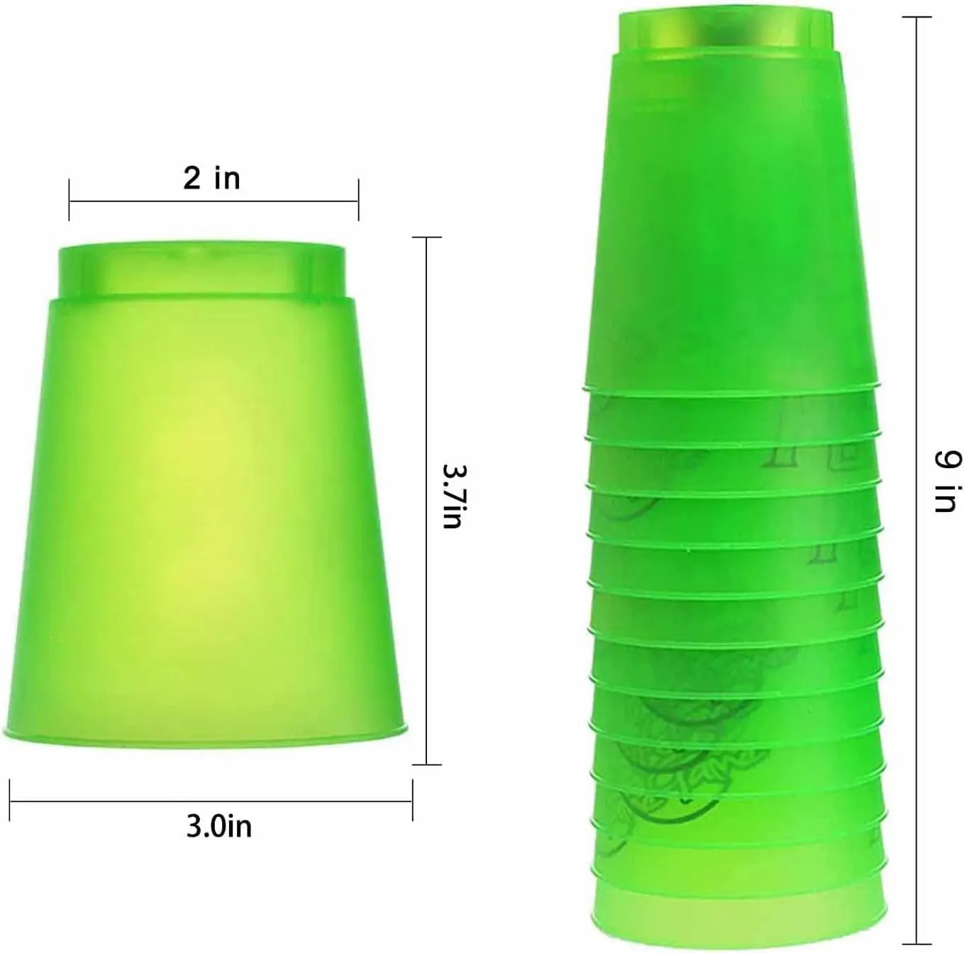 SEISSO Stack Cups, Stacking Cup Set Classic Stack Training Game Toys for Kids Boys Girls Stacking Cups (12 Pack Blue   12 Pack Green)
