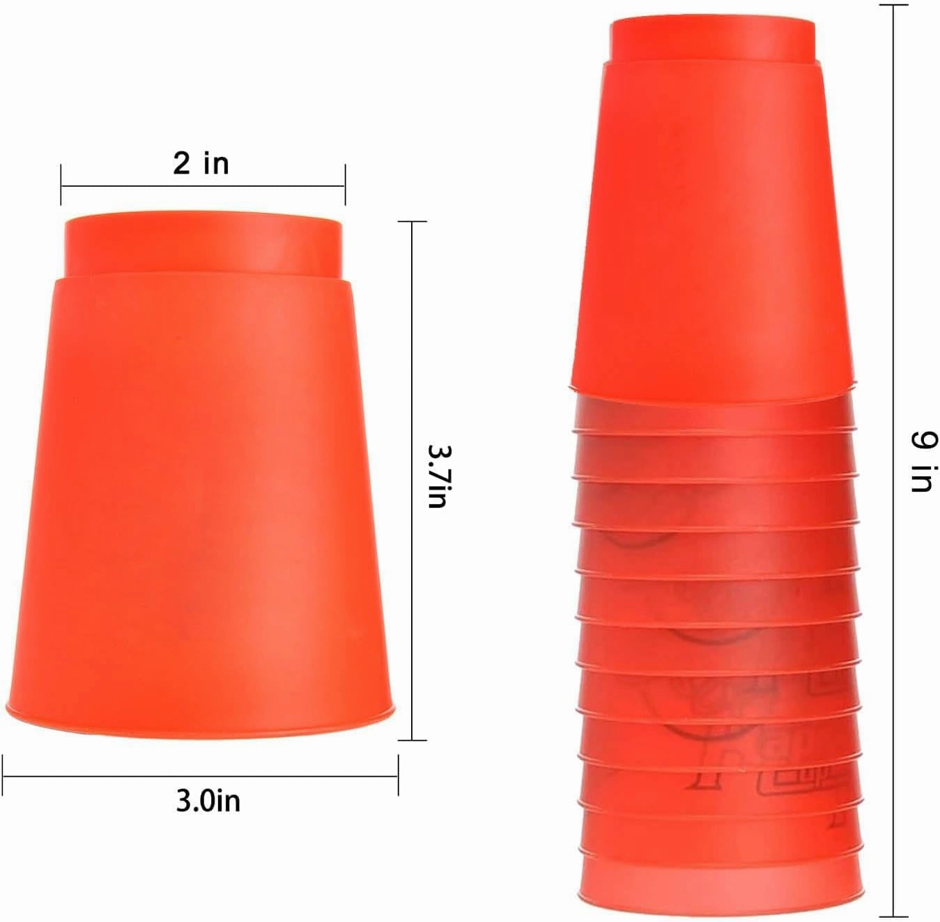 SEISSO Stack Cups, Stacking Cup Set Classic Stack Training Game Toys for Kids Boys Girls Stacking Cups (12 Pack Green   12 Pack Red)