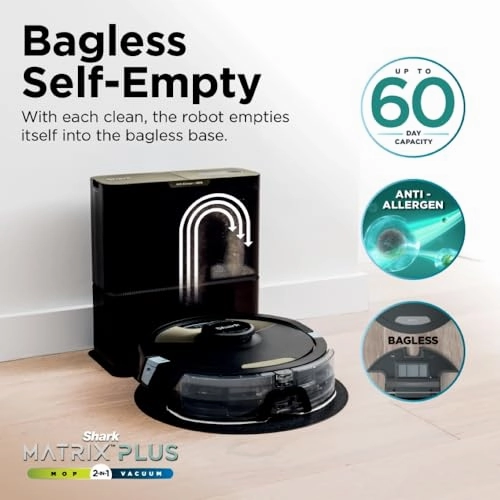 Shark AI Ultra 2-in-1 Robot Vacuum & Mop with Sonic Mopping, Matrix Clean, Home Mapping, HEPA Bagless Self Empty Base and 2 Microfiber Mopping Pads
