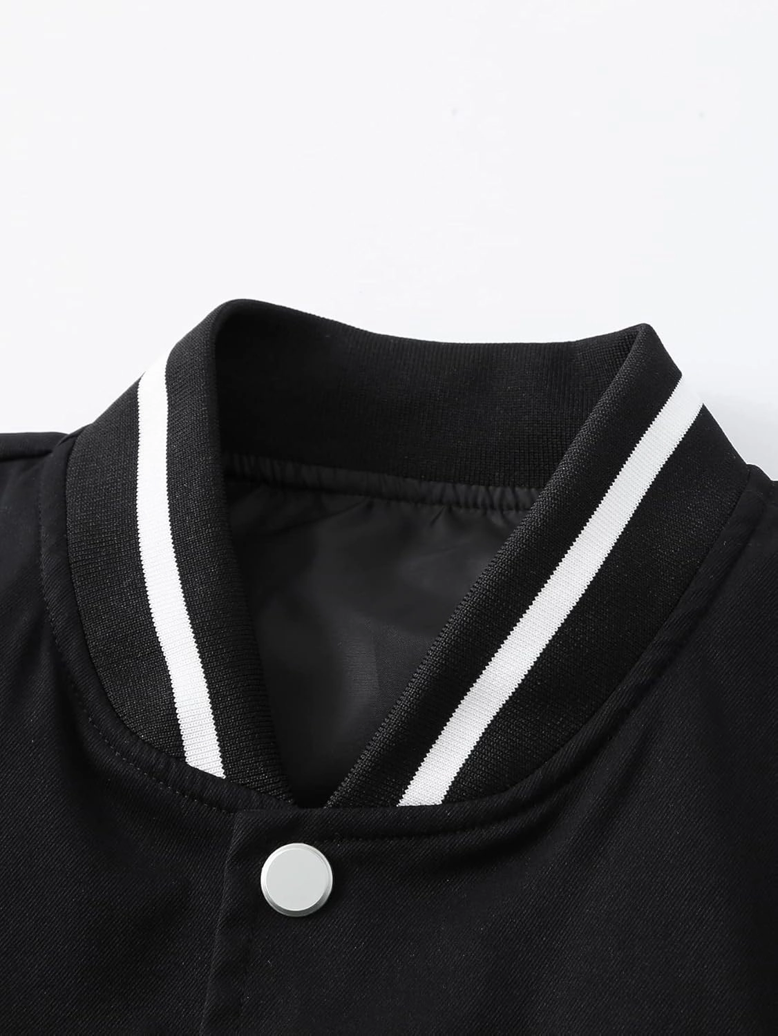 SHENHE Men's Letter Print Varsity Jacket Color Block Streetwear Bomer Baseball Jacket