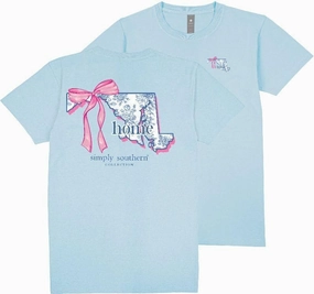 Simply Southern Maryland Home - State Bow Design - Adult T-Shirt