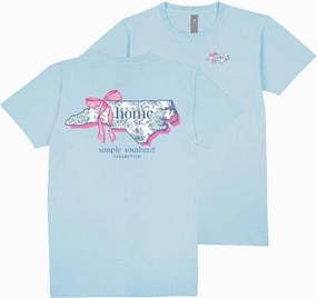 Simply Southern North Carolina Home - State Bow Design - Adult T-Shirt