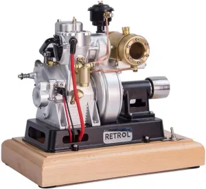 Single Cylinder 4-Stroke Engine Model That Runs - 185 Type Classic Vintage Tractor Engine, Science Toys Collectible Models for Adults (Pulley Version)