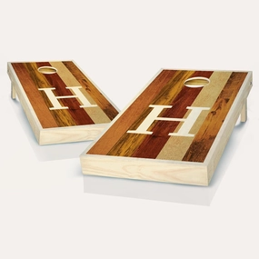 Skip's Garage Personalized Multicolor White Monogram Cornhole Boards - Custom Cornhole Boards - Portable Outdoor Lawn Game   Accessories