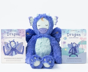 Slumberkins 14" Dragon Kin & 2 Board Books Complete Set Bundle | Promotes Creativity & Imaginative Play | Social Emotional Tools for Ages 0  (Dragon Kin Plush   2 Board Books)