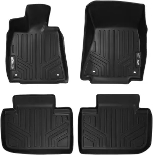 SMARTLINER Custom Fit Floor Mats 2 Row Liner Set Black for 2014-2021 Lexus is Sedan Rear Wheel Drive Only