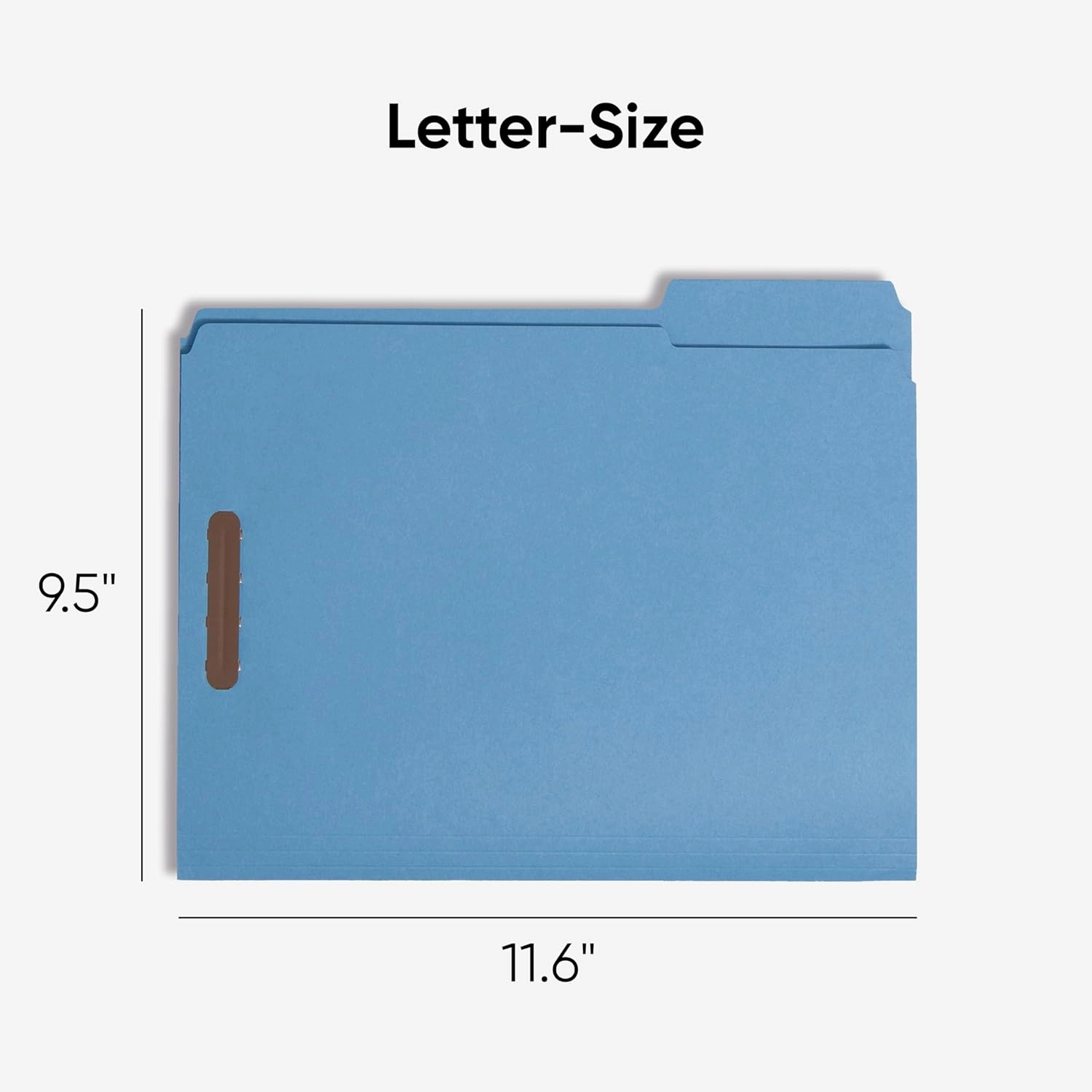 Smead Fastener File Folders, 50 Count, Blue, Reinforced 1/3-Cut Tabs, 2 Fasteners, Letter Size (12040)