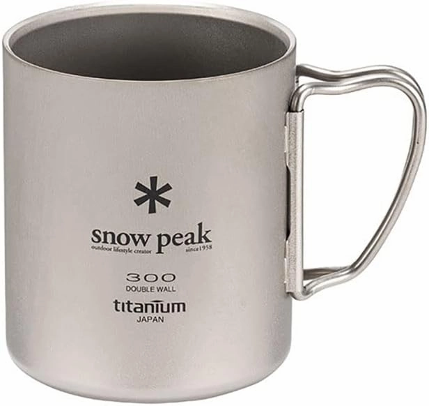 Snow Peak Titanium Double Wall Mug, Titanium, 300 ml, MG-152