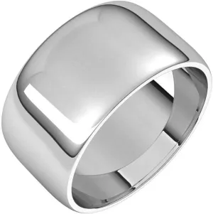 Solid Palladium 10mm Wedding Band Ring Classic Plain Traditional - Size 10.5
